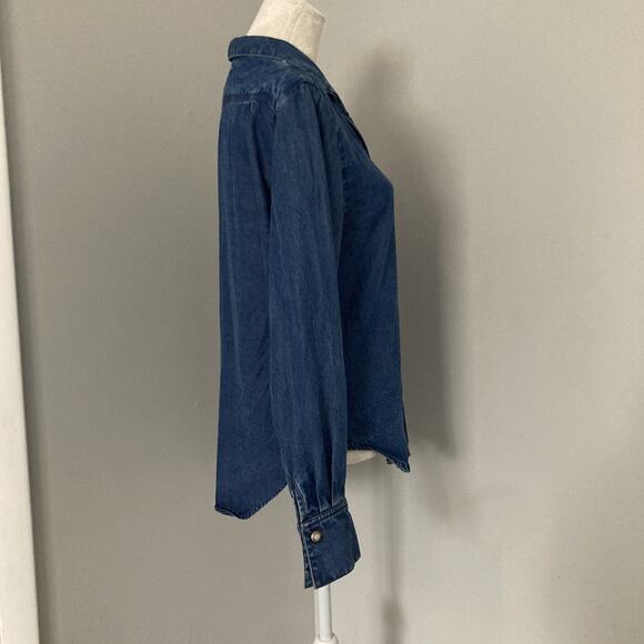 Double D Ranchwear Women's Western Denim Long Sleeve Shirt Button up Size Small - Picture 2 of 13